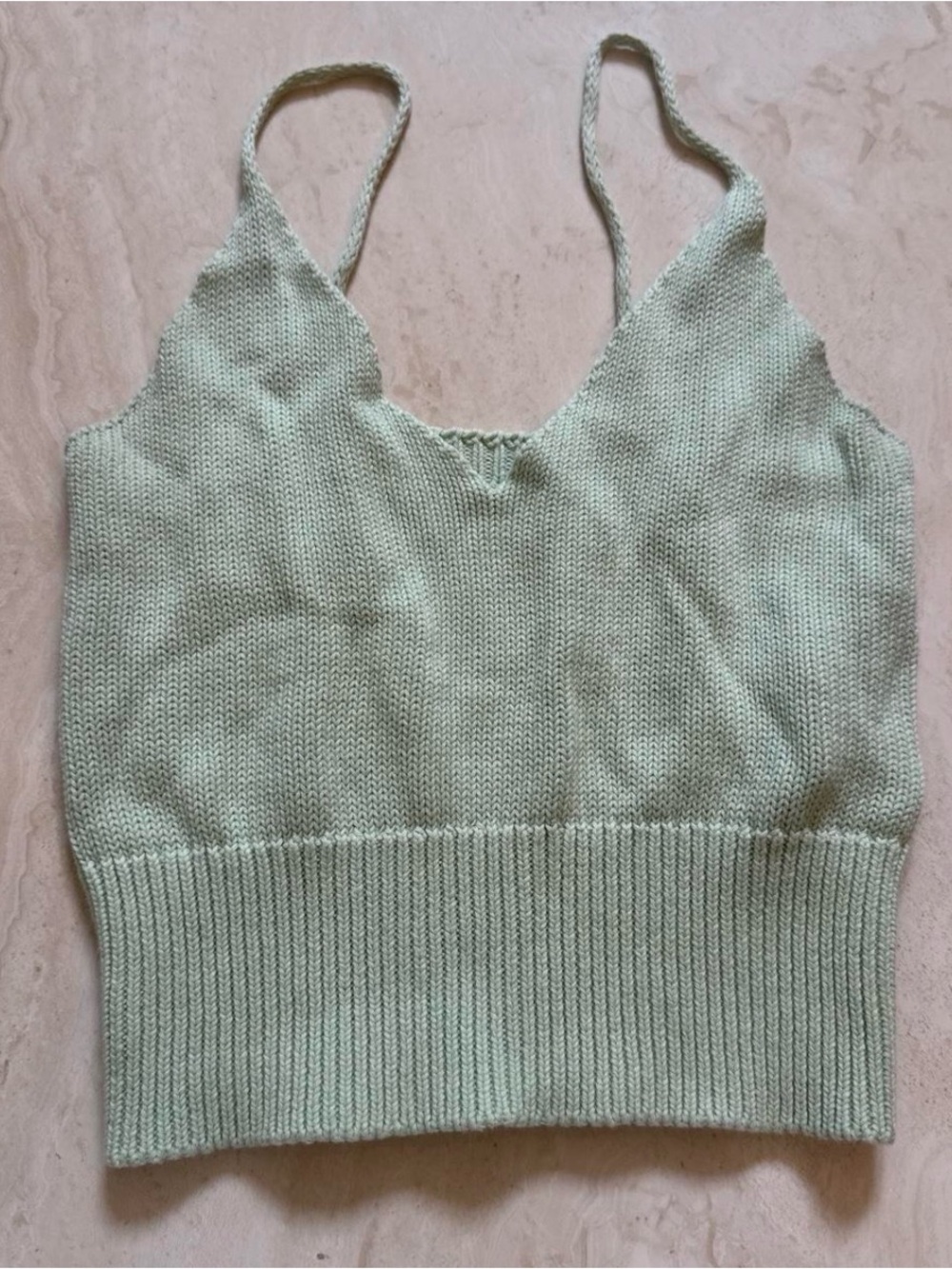 Brandy Melville Sage Knit V-Neck Cami